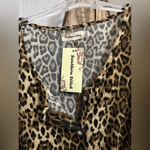 Leopard Button down Tank Dress - Picture 2 of 2